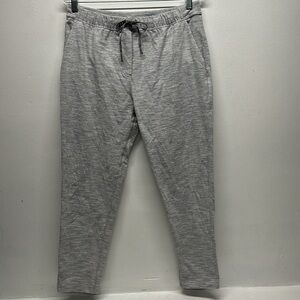 Lululemon On The Fly Jogger Pants Athletic Leggings Striped Heathered Grey 8